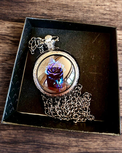 Reloj de bolsillo "Róża Mroku" - acero inoxidable, con opción de grabado para regalo