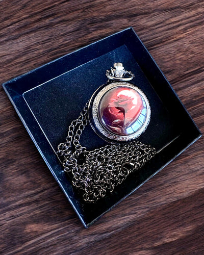 Reloj de Bolsillo Rosa de la Noche, posibilidad de personalizar con grabado para regalo