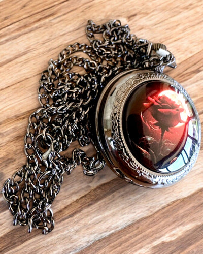 Reloj de Bolsillo Rosa de la Noche, posibilidad de personalizar con grabado para regalo