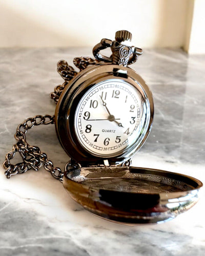 Reloj de Bolsillo Rosa de la Noche, posibilidad de personalizar con grabado para regalo