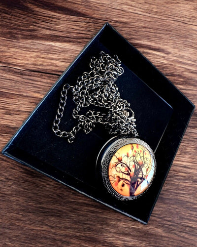Reloj de Bolsillo "Árbol de la Vida" con Posibilidad de Grabado para regalo