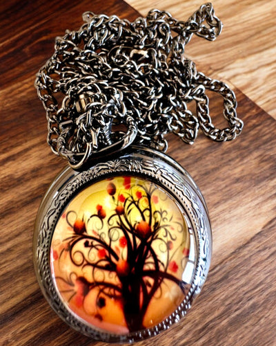 Reloj de Bolsillo "Árbol de la Vida" con Posibilidad de Grabado para regalo