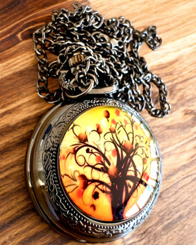 Reloj de Bolsillo "Árbol de la Vida" con Posibilidad de Grabado para regalo