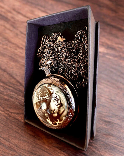 Reloj de bolsillo "Tygrysia Elegancja" de acero inoxidable con opción de grabado para regalo