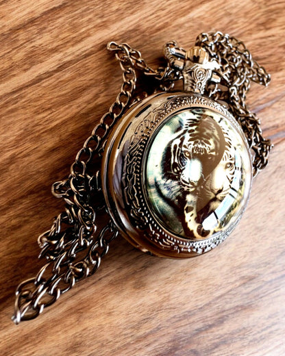 Reloj de bolsillo "Tygrysia Elegancja" de acero inoxidable con opción de grabado para regalo