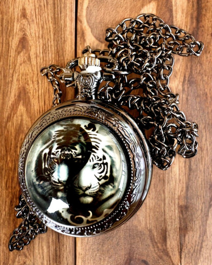 Reloj de bolsillo "Tygrysia Elegancja" de acero inoxidable con opción de grabado para regalo