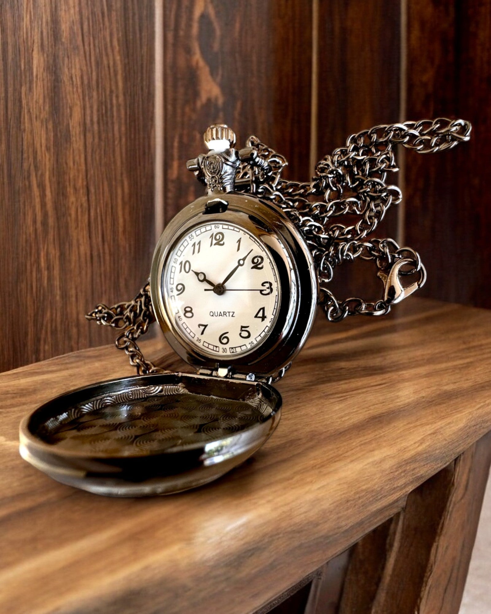 Reloj de bolsillo "Tygrysia Elegancja" de acero inoxidable con opción de grabado para regalo