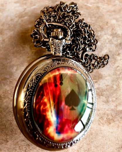 Reloj de bolsillo "Magiczna Talia" - Accesorio elegante de acero inoxidable, personalización con grabado para regalo