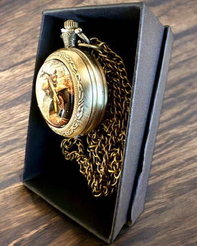 Reloj de Bolsillo Retro "Estilo Motocicleta", posibilidad de personalización con grabado para regalo