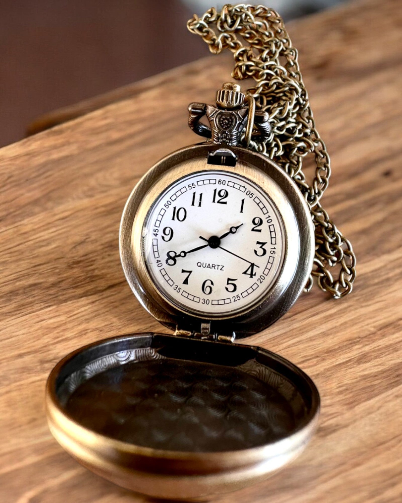 Reloj de Bolsillo Retro "Estilo Motocicleta", posibilidad de personalización con grabado para regalo
