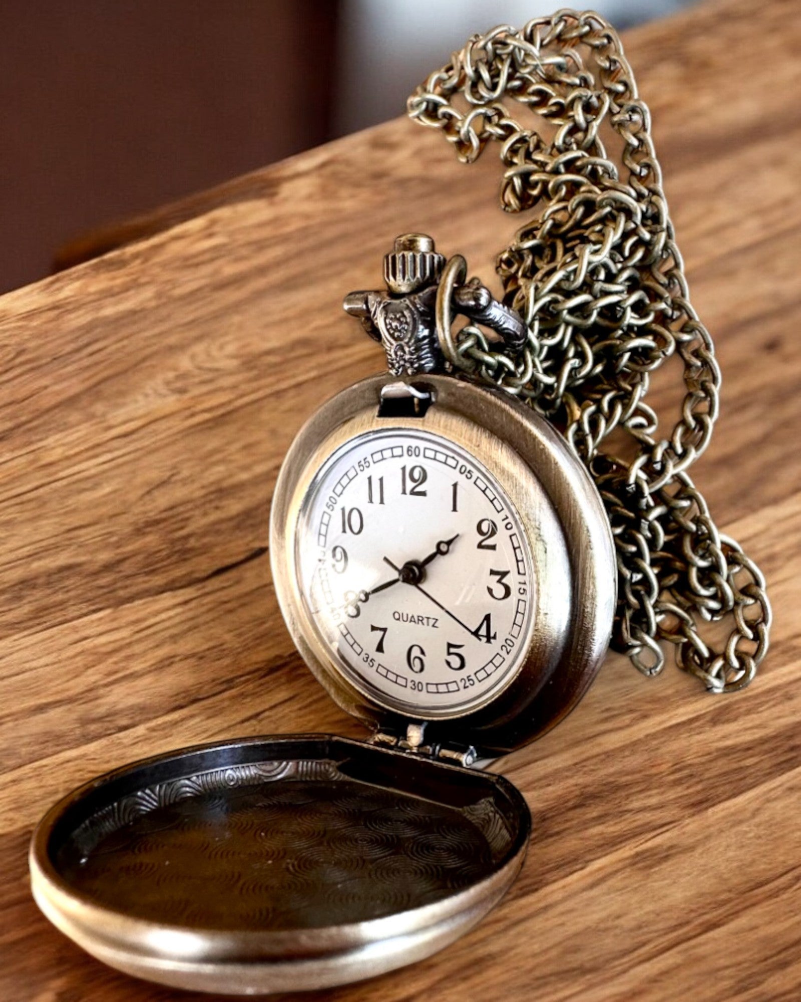 Reloj de Bolsillo Retro "Estilo Motocicleta", posibilidad de personalización con grabado para regalo