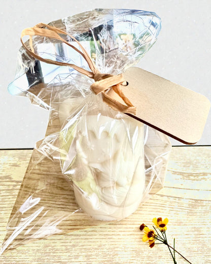 Vela de soja Zorro Invernal, 7,5 cm de altura, vela de soja vertida a mano con un adorable zorro dormido, personalizable con grabado en la placa