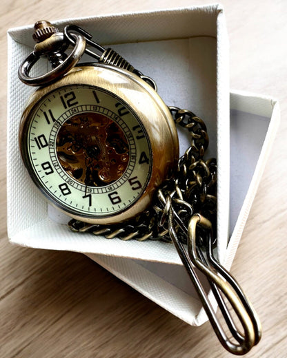 Reloj de Bolsillo Clásico "Oldtimer" - elegante estilo retro, posibilidad de personalización con grabado para regalo