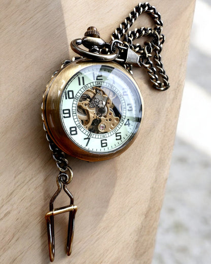 Reloj de Bolsillo Clásico "Oldtimer" - elegante estilo retro, posibilidad de personalización con grabado para regalo