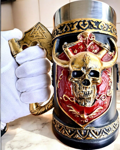 Karnawałowy Kufel Wojownika - 600 ml, 16 cm de altura, posibilidad de personalización con grabado para regalo