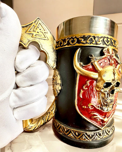 Karnawałowy Kufel Wojownika - 600 ml, 16 cm de altura, posibilidad de personalización con grabado para regalo