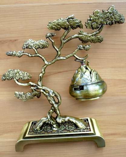 Elegante Soporte Metálico para Incienso Bonsai - posibilidad de personalización con grabado para regalo