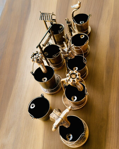 Cenicero Metálico Estilizado "Rustic Charm" de 19-23 cm de altura, 8 variantes a elegir, grabado a pedido