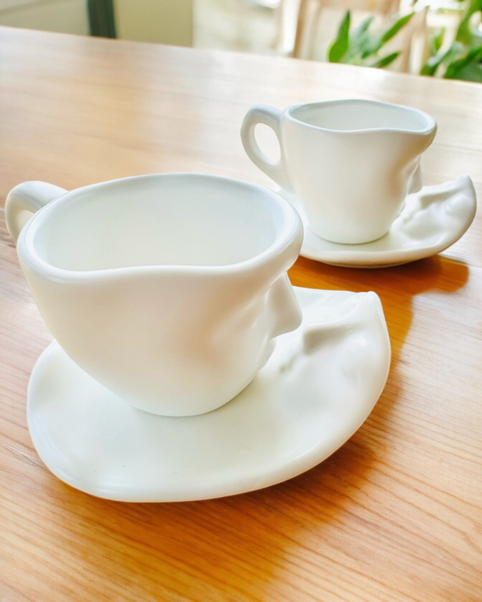 Elegantes Tazas de Cerámica "Maska" – Juego de 2 uds. - posibilidad de personalización con grabado para regalo