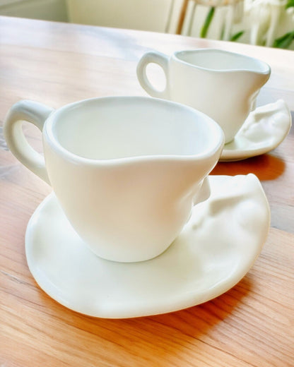 Elegantes Tazas de Cerámica "Maska" – Juego de 2 uds. - posibilidad de personalización con grabado para regalo