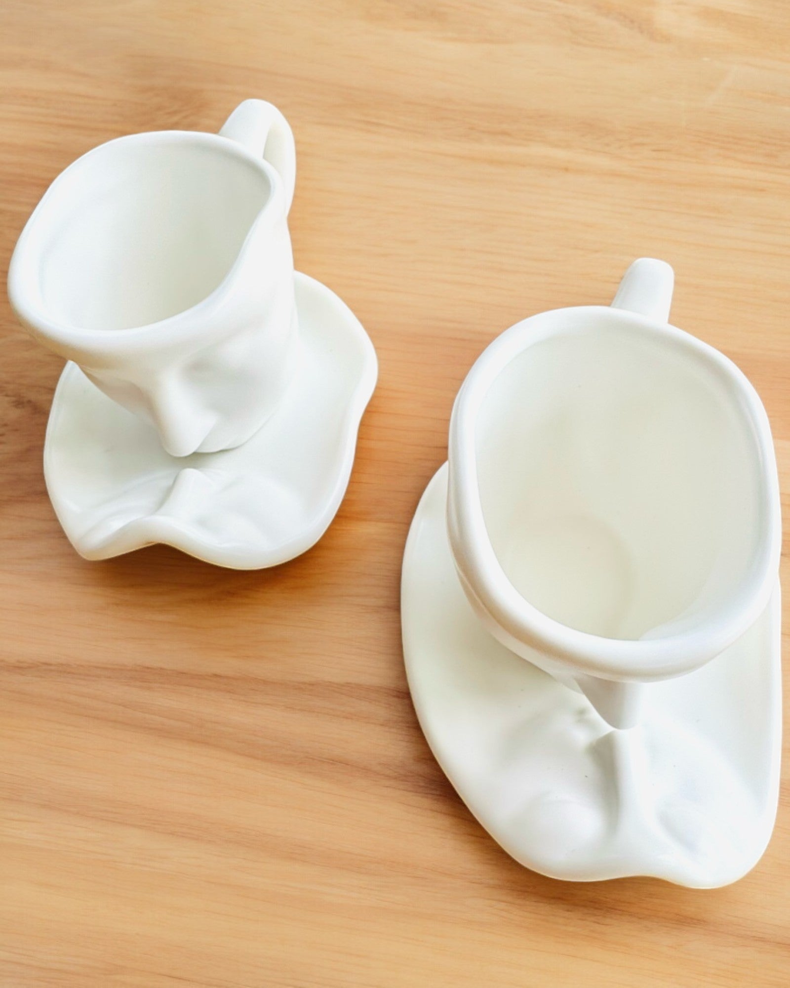 Elegantes Tazas de Cerámica "Maska" – Juego de 2 uds. - posibilidad de personalización con grabado para regalo