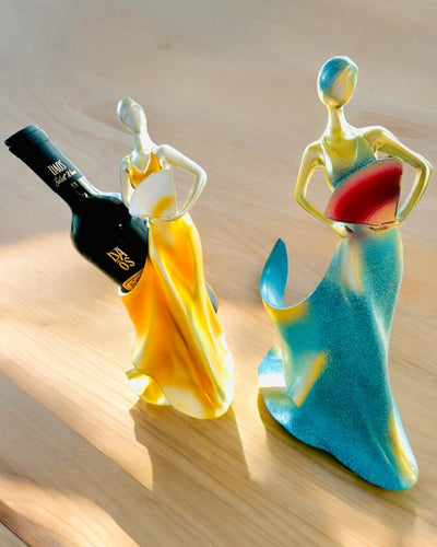 Elegante Soporte para Botellas - Estatua de Dama - personalización con grabado, 2 variantes a elegir