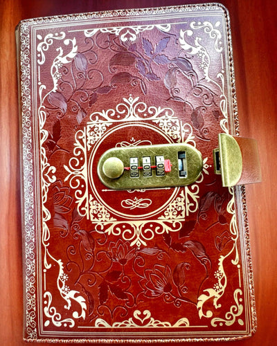 Exclusivo Cuaderno de Cuero "Sekretnik" A5 con Cerradura de Combinación - personalización con grabado