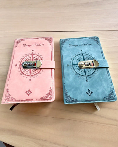 Cuaderno Secreto A5 Vintage con bloqueo de código - Elige Tu Estilo, personalización con grabado para regalo