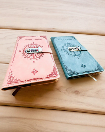 Cuaderno Secreto A5 Vintage con bloqueo de código - Elige Tu Estilo, personalización con grabado para regalo