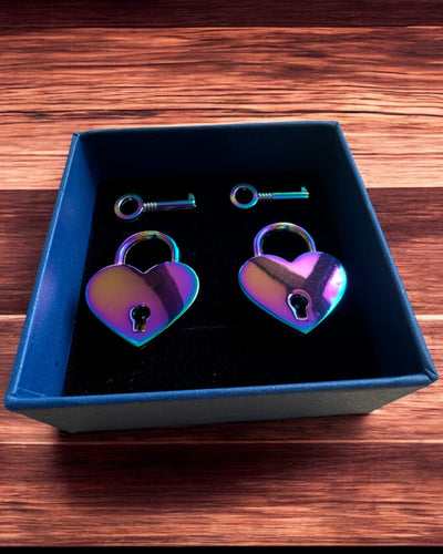 Mini Candados de Amor en Forma de Corazón DeLuxe, Set de 2 candados con llaves, 6 variantes a elegir, posibilidad de personalización con grabado para regalo