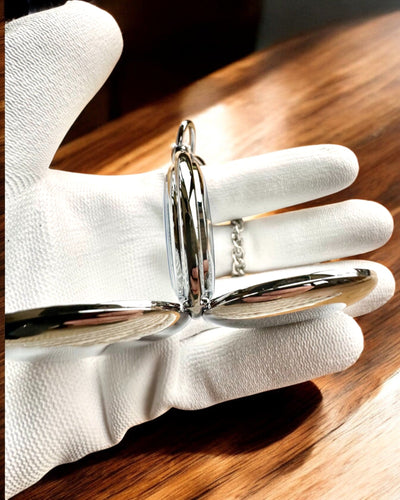 Reloj de Bolsillo Mecánico Clásico con Doble Tapa, Manual, Color Plateado