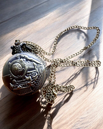 Reloj de bolsillo "Lokomotywa Czasu" con grabado, para regalo, motivo de tren