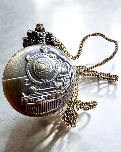 Reloj de bolsillo "Lokomotywa Czasu" con grabado, para regalo, motivo de tren