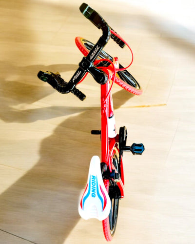 Modelo en miniatura de bicicleta roja de metal "SpeedMaster" personalización con grabado para regalo, 2 variantes de color