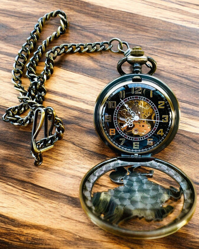 Reloj de Bolsillo "Equus Tempus" - Color: Cobre, con Motivo de Caballo, posibilidad de personalización con grabado