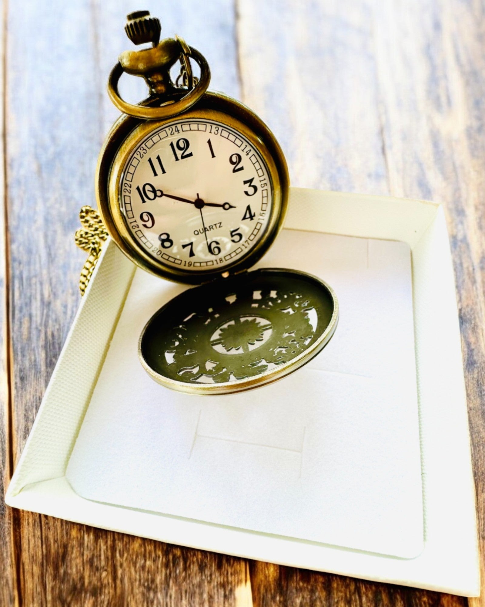 Reloj de Bolsillo Antiguo con Motivo de Brújula y Cadena, de Cuarzo, personalización con grabado