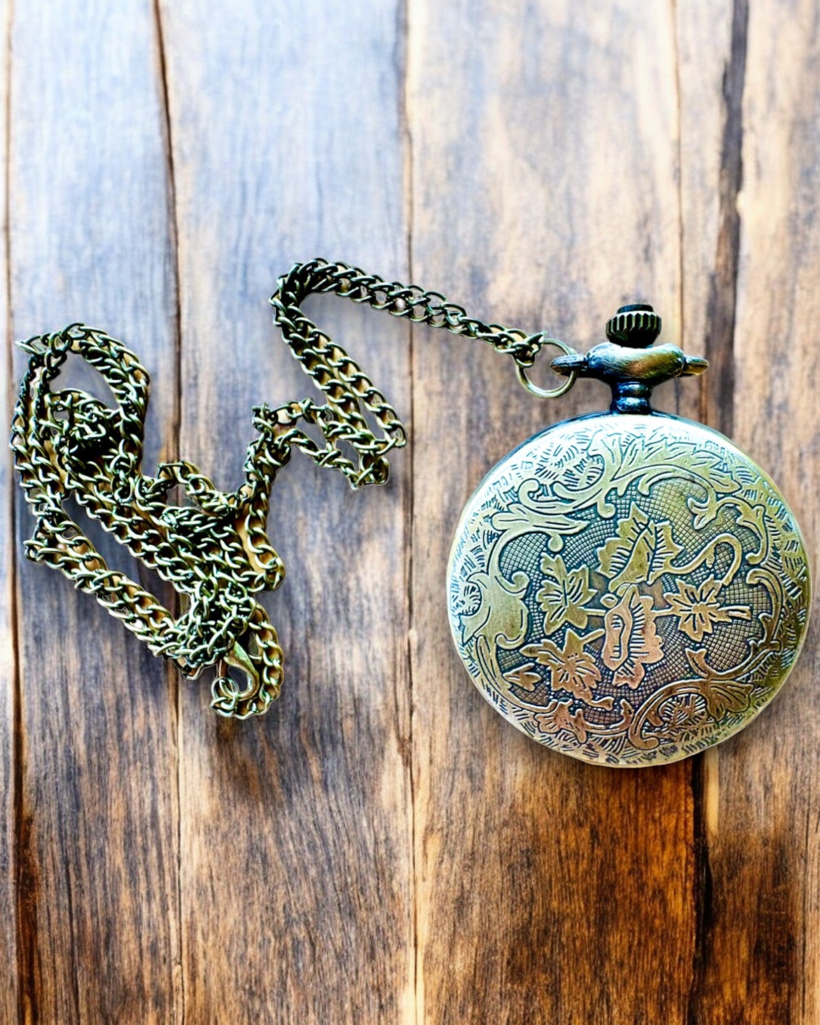 Reloj de Bolsillo Antiguo con Motivo de Brújula y Cadena, de Cuarzo, personalización con grabado