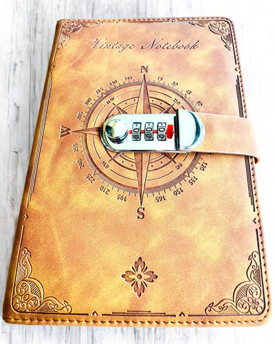 Cuaderno Secreto A5 Vintage con bloqueo de código - Elige Tu Estilo, personalización con grabado para regalo