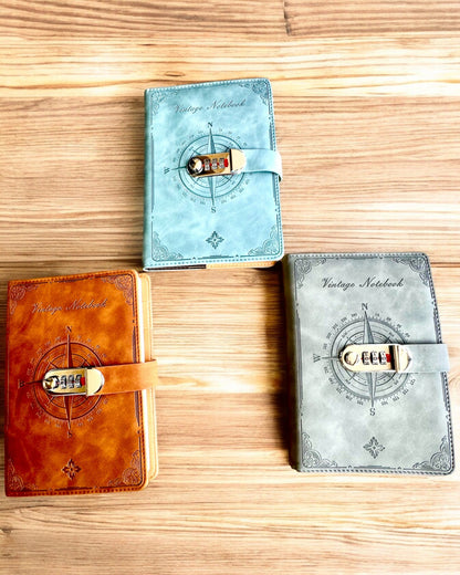 Cuaderno Secreto A5 Vintage con bloqueo de código - Elige Tu Estilo, personalización con grabado para regalo