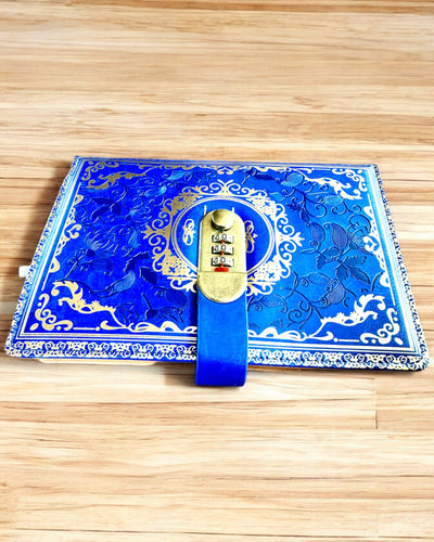 Exclusivo Cuaderno de Cuero "Sekretnik" A5 con Cerradura de Combinación - personalización con grabado