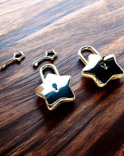 2 Mini Candados Estelares con Grabado – Protege Tus Sueños, personalizados para regalo, 2 variantes de color a elegir