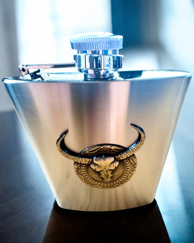 Bizon Flask – Petaca Estilizada con Motivo de Bisonte - posibilidad de personalización con grabado para regalo