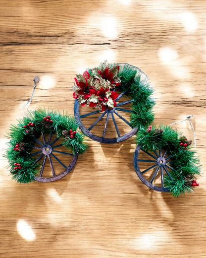 Conjunto Decorativo 3 x Aros Navideños "Estrella Alegre" - posibilidad de personalización con grabado para regalo