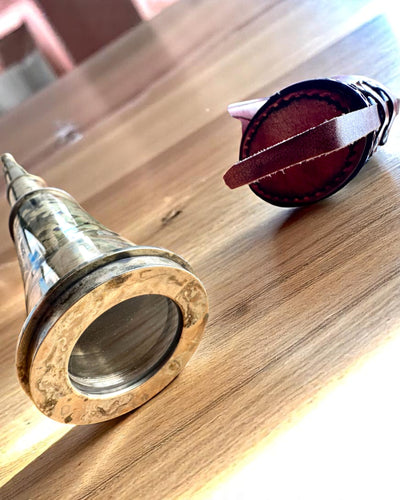 Luneta Królewska „Voyager 1818” – Exclusiva, de Latón, 83 cm, hecha a mano, estuche de Cuero Natural – Edición de Coleccionista, personalización con grabado para regalo