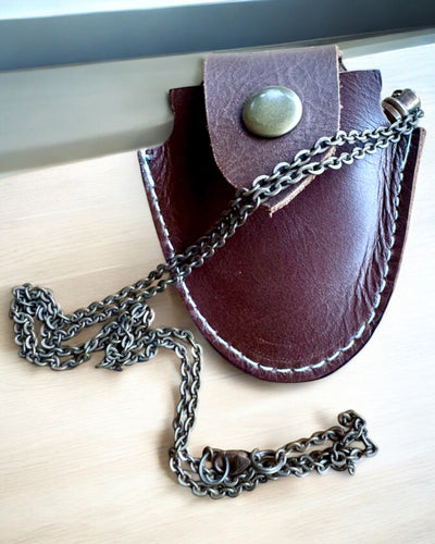 Vintage Look - Lente de Aumento de Vidrio con Estuche de Cuero, posibilidad de personalización con grabado