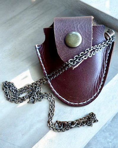 Vintage Look - Lente de Aumento de Vidrio con Estuche de Cuero, posibilidad de personalización con grabado