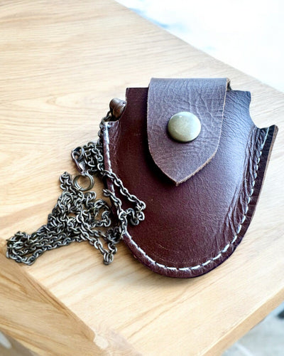 Vintage Look - Lente de Aumento de Vidrio con Estuche de Cuero, posibilidad de personalización con grabado