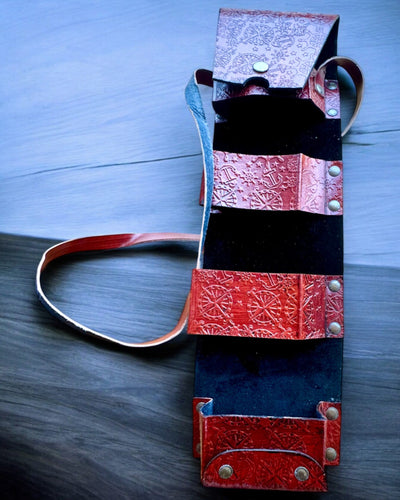 Funda de cuero, estuche para bastones de paseo - posibilidad de personalización con grabado para regalo