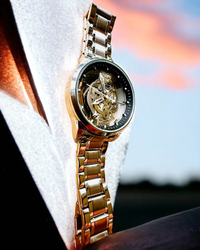 Reloj elegante para hombre KIMSDUN Prestige Mecanismo Transparente y Elegancia Deportiva, posibilidad de personalización con grabado