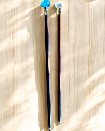 Bastón para caminar "Diamante en bronce" - Madera Hecho a mano, posibilidad de grabado